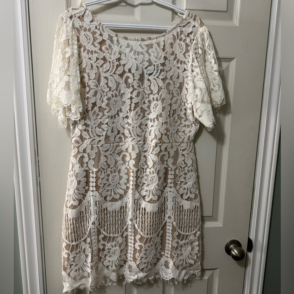 White & nude dress